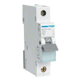 Hager LS-Schalter 1polig 6kA C-4A 1M MCN104