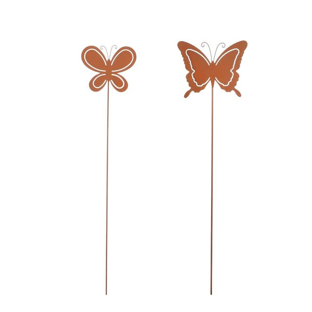 Mica Decorations - Mica Gartenstecker Schmetterling Rost 115 cm Gartenfiguren