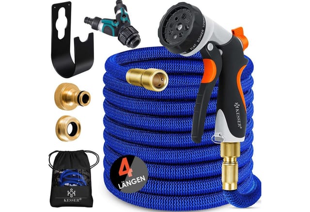 KESSER® Premium Gartenschlauch Flexibler Wasserschlauch dehnbarer Flexischlauch Blau / 22.5 Meter