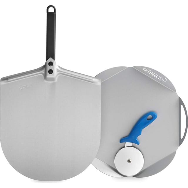 Honeywell Pizza-Set Aluminium eloxiert 30 cm Schaufel 33 cm Servierplatte