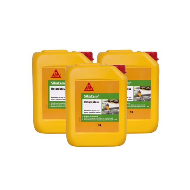 Sika - Set von 3 Abbindeverzögerern für Beton Cem Retarder - 5L