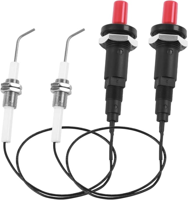 Aougo - 2 Stück Piezo-Zünder, Gaszünder, Piezo-Zündnadel, Piezo-Zündung, Piezo-Zündung, Piezo-Zündung, Zündung für Gasgrill, Rotisserie, Gasheizung.
