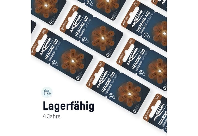 Hörgerätebatterien Typ 312 braun, 120 Stück, Zink Luft 1,4V - Ansmann