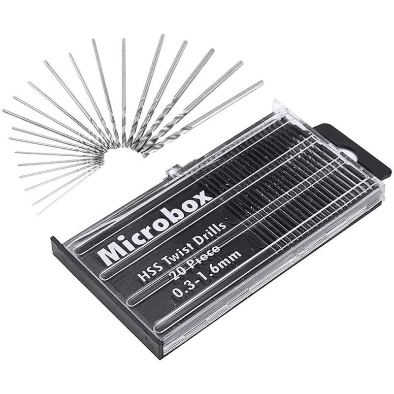 Set Mit 20 Mini-hss-spiralbohrern (0,3–1,6 Mm) – Hochgeschwindigkeitsstahl Für Holz Und Kunststoff – Präzisionsbohrer Für Modellbau Und Heimwerkerprojekte