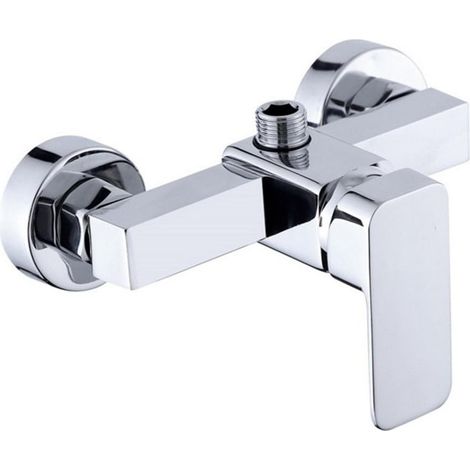 Tinor – Wandmontierte Duscharmatur Mit Mischbatterie, Verchromt – Korpus Aus Massivem Messing – 1/2"-ablauf – 1/2"-anschlüsse Für Warm- Und Kaltwasser