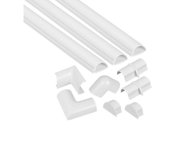 D-line - Unitec Design Kabelkanalset 30 x 15 mm Set (3x 1m) 10 teilig, weiß Kabelkanal