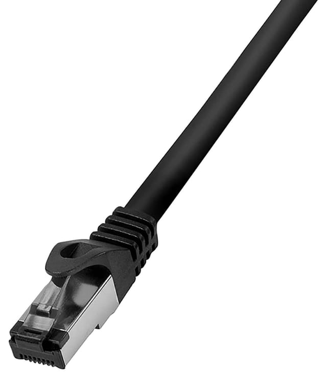 CQ8023S RJ45 Netzwerkkabel, Patchkabel cat 8.1 s/ftp 0.50 m Schwarz Halogenfrei 1 St. - Logilink
