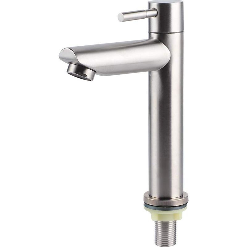 Küchenarmatur, Einhebel-wasserhahn, Schlichte Kaltwasser-küchenarmatur Mit Ausziehbrause In Gebürstetem Nickel, Moderne Ausführung Aus Edelstahl Für Den Gewerblichen Bereich (schlichte, Flache Kaltwas