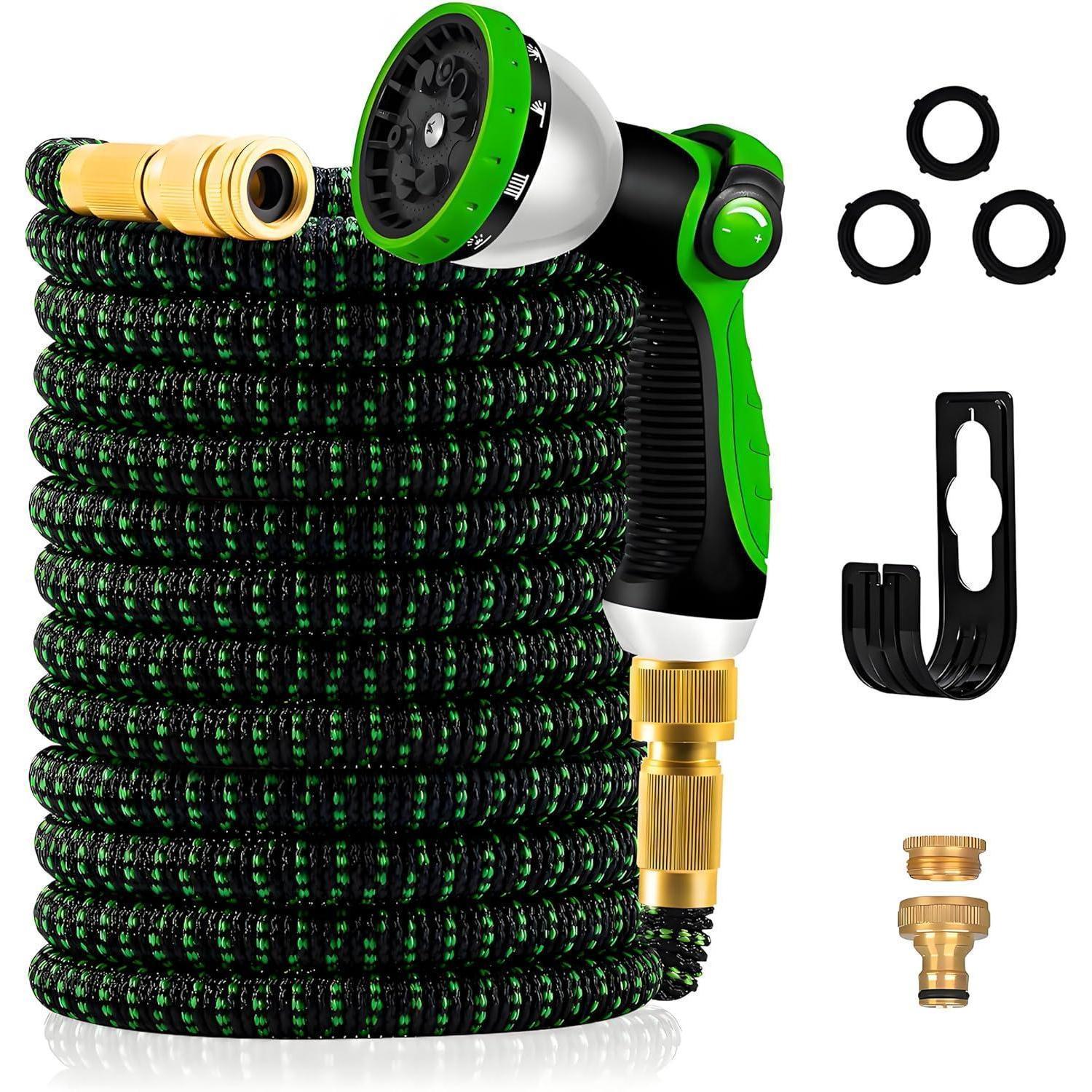 Flexibler Gartenschlauch 30m, 3-lagig, Knickfrei, Mit 10-funktions-sprühpistole
