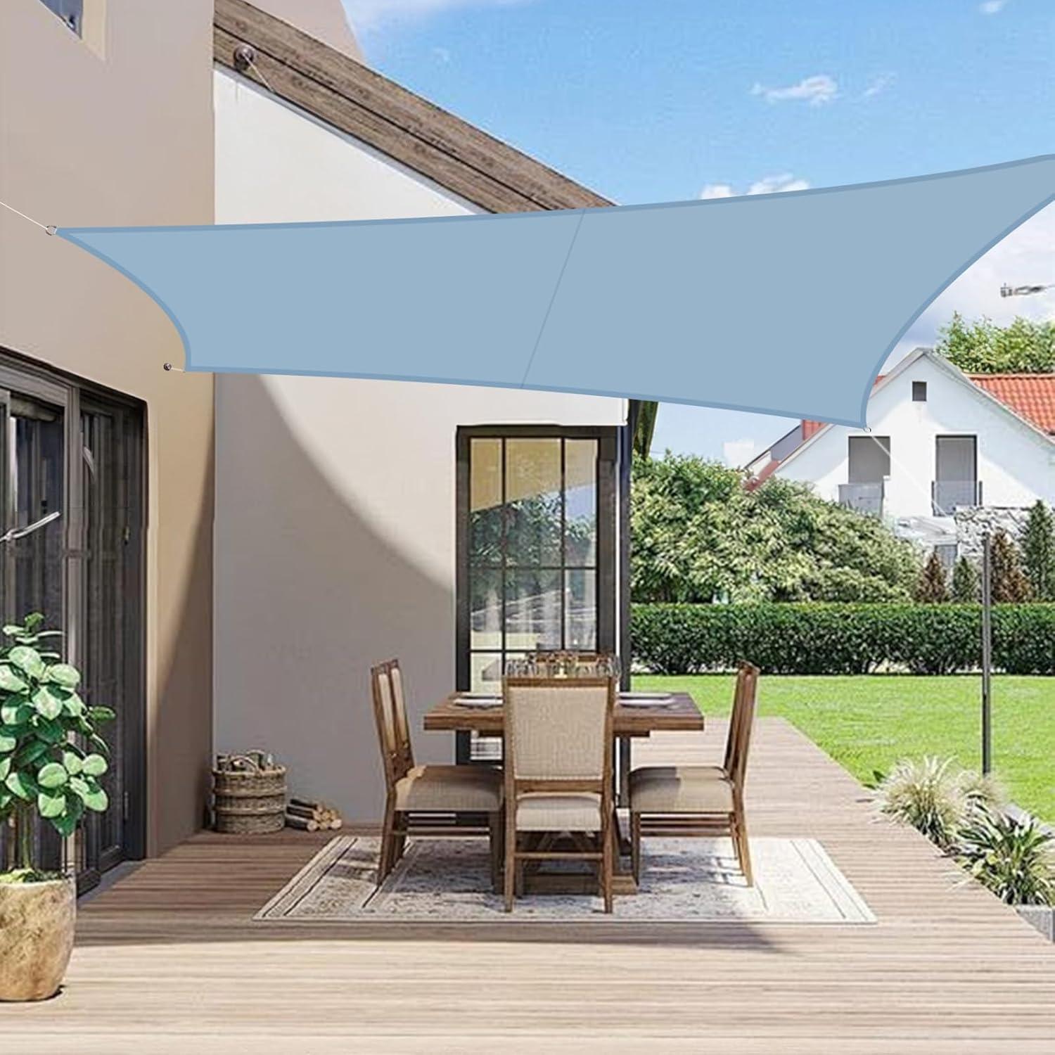 Sonnensegel 4x5m Wasserdicht Blau 95% Uv-schutz Für Garten & Terrasse