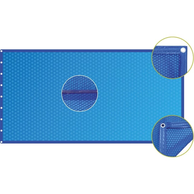 Aqualux - Solarplane, Solarfolie für Pool oval, Größe wählbar, 400 µm, Rand umsäumt 350 x 700 cm