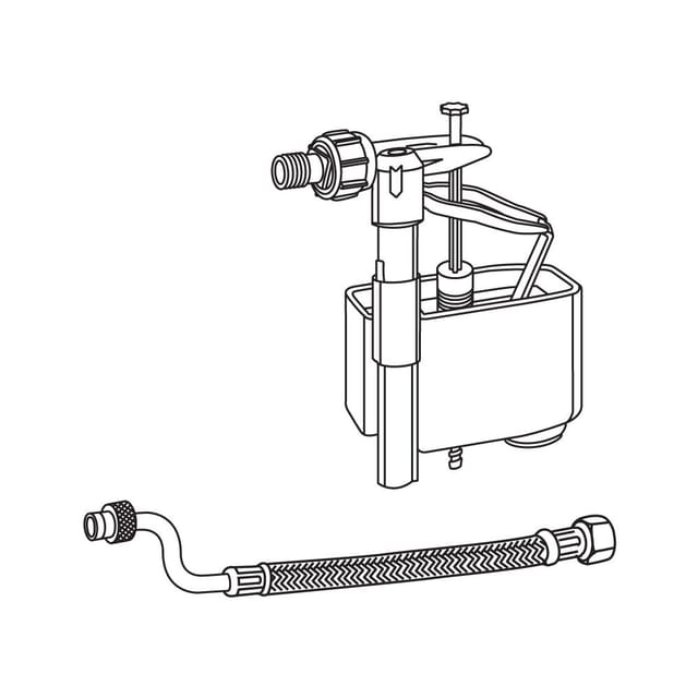 Füllventil-Set upsk + Panzerschlauch, mit Füllventilhalter robust/langlebig - Mepa