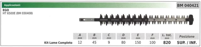 KIT Ober- / Untermesser EGO Heckenschere HT 6500E 040421