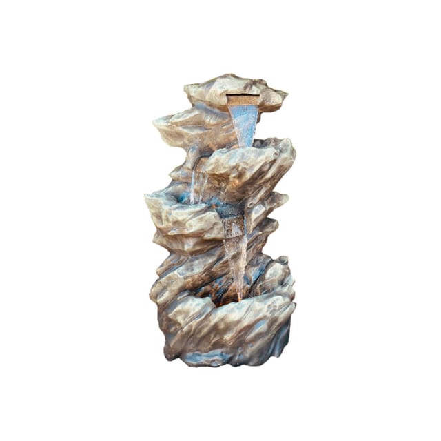 Granimex Suave Polyresin Wasserspiel mit Pumpe LED-Beleuchtung Zierbrunnen 55x44x101 cm