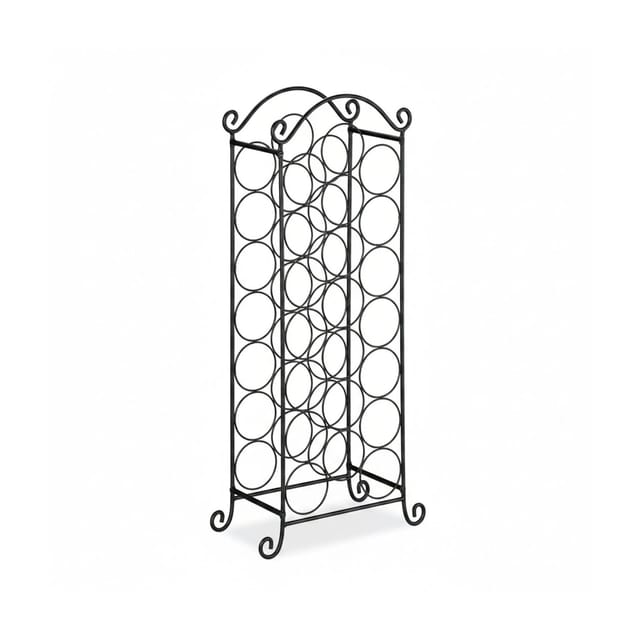 Weinregal, 21 Flaschen, dekoratives Flaschenregal für Küche, Keller, Bar, Metall, hbt 88 x 33 x 20 cm, schwarz - Relaxdays