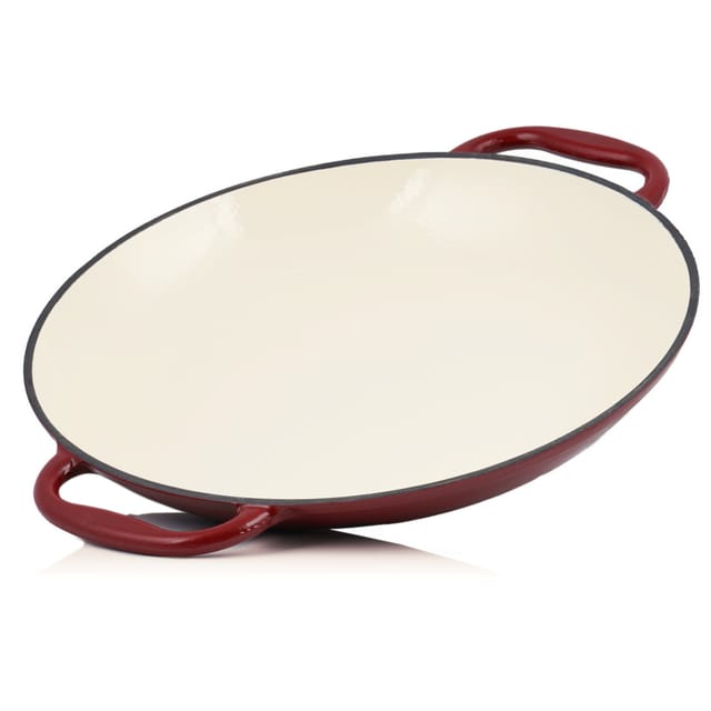 Mahlzeit - Paella Pfanne ø 35 cm Dark Cherry Zwei Griffe, Gusseisen, Emailliert, Induktion
