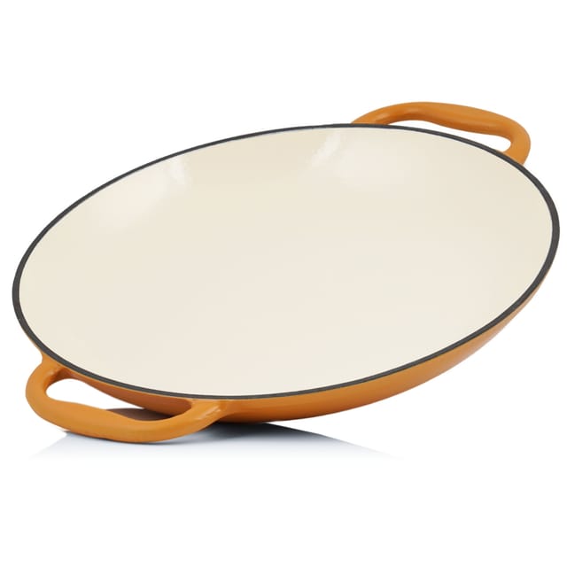Mahlzeit - Paella Pfanne ø 35 cm Sunny Orange Zwei Griffe, Gusseisen, Emailliert, Induktion