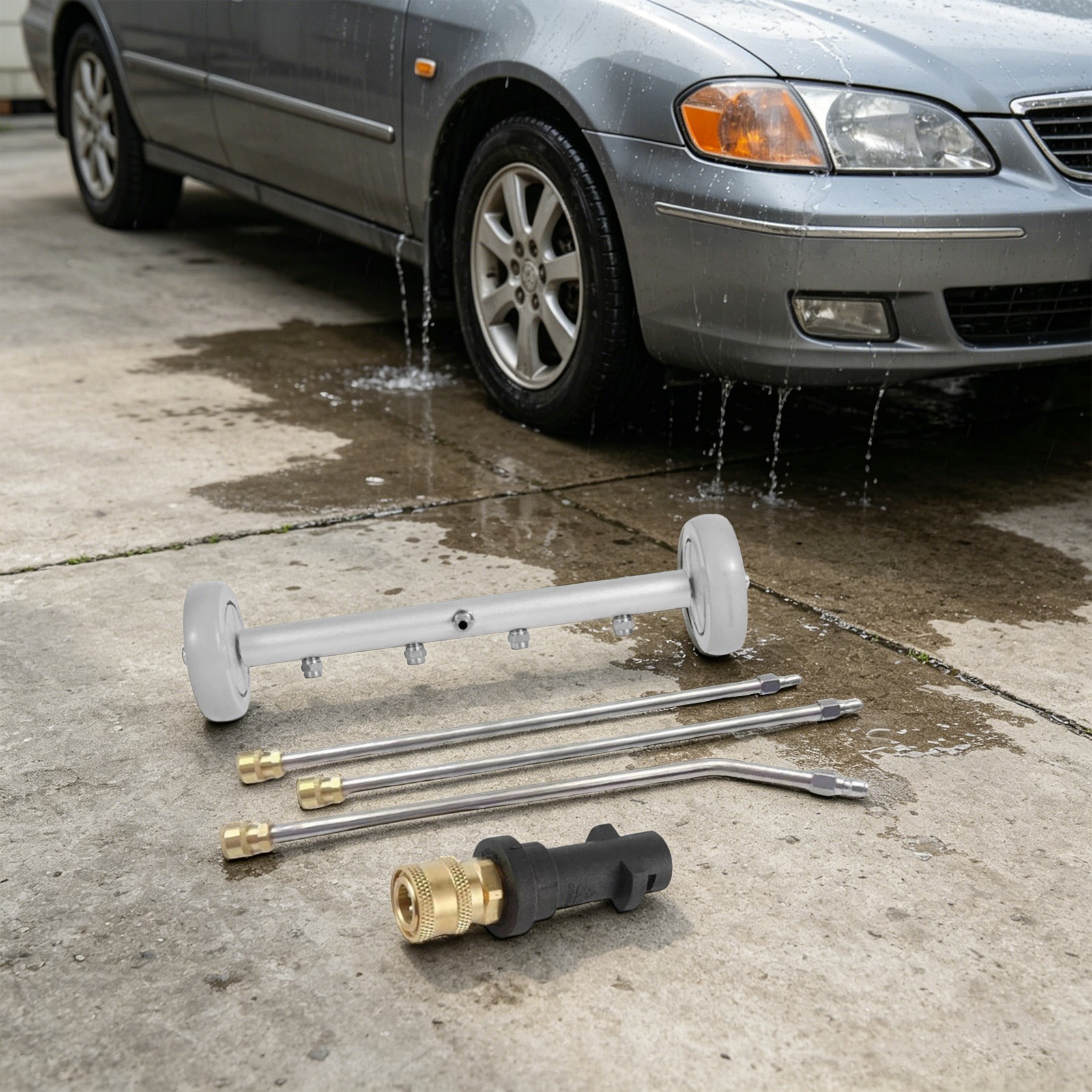 Unterboden-reinigungswerkzeug Mit Rädern & 4 Düsen, Hochdruck-wasserbesen Für Auto, Suv, Wohnmobil, 360° Reinigung