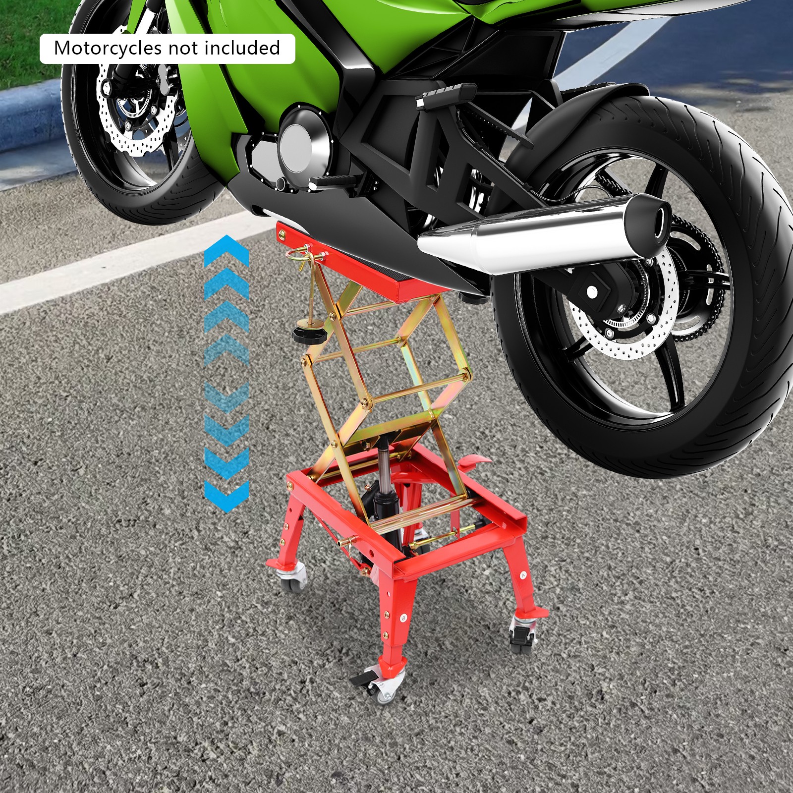Motorrad-hebebühne 350lbs, Hydraulisch, Höhenverstellbar 12-31.5 Zoll, Mit Rädern, Ideal Für Wartung