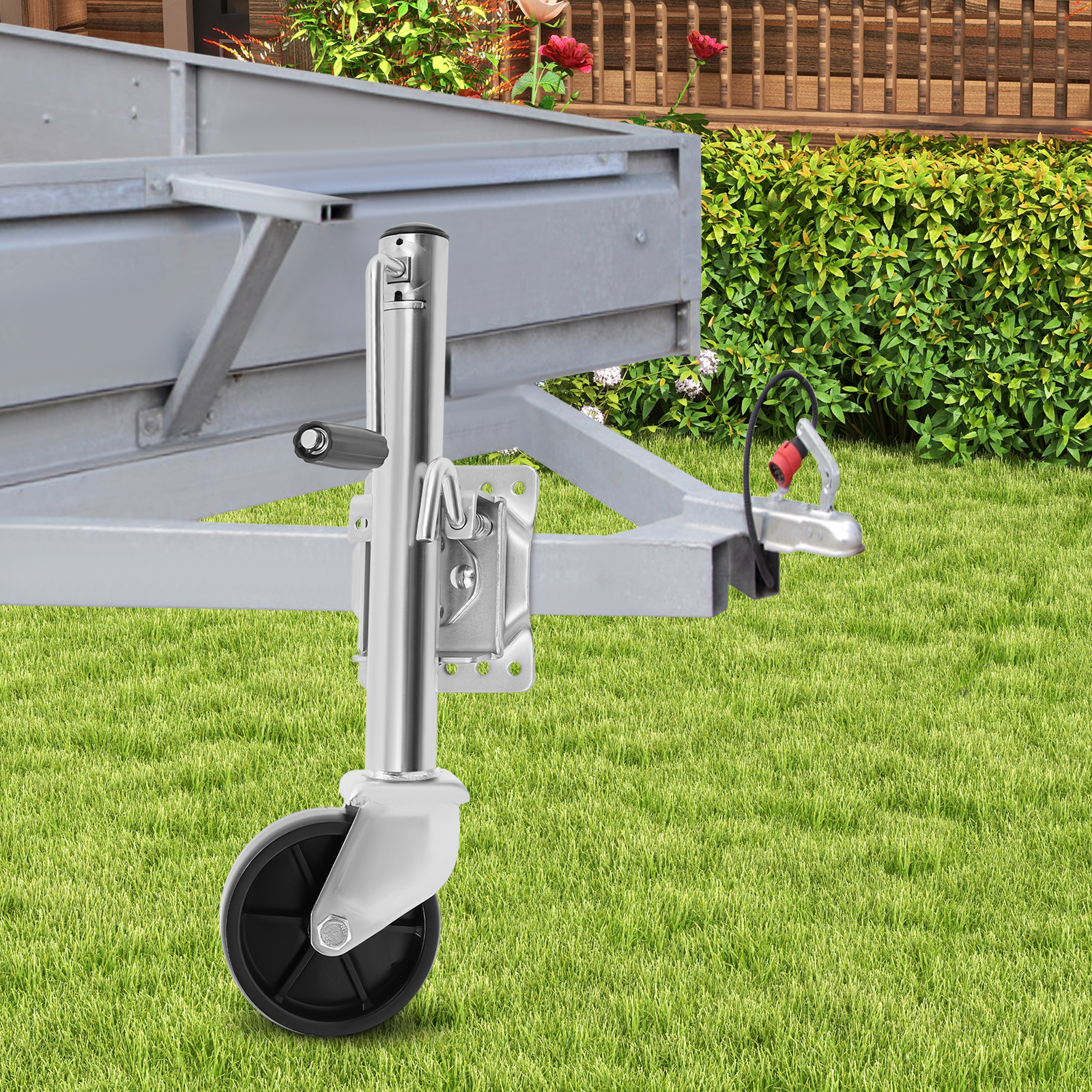 Anhängerheber 1200 Lbs, Mit 6 Zoll Rad, Höhenverstellbar, Ideal Für Bootsanhänger, Wohnwagen, Schwerlast