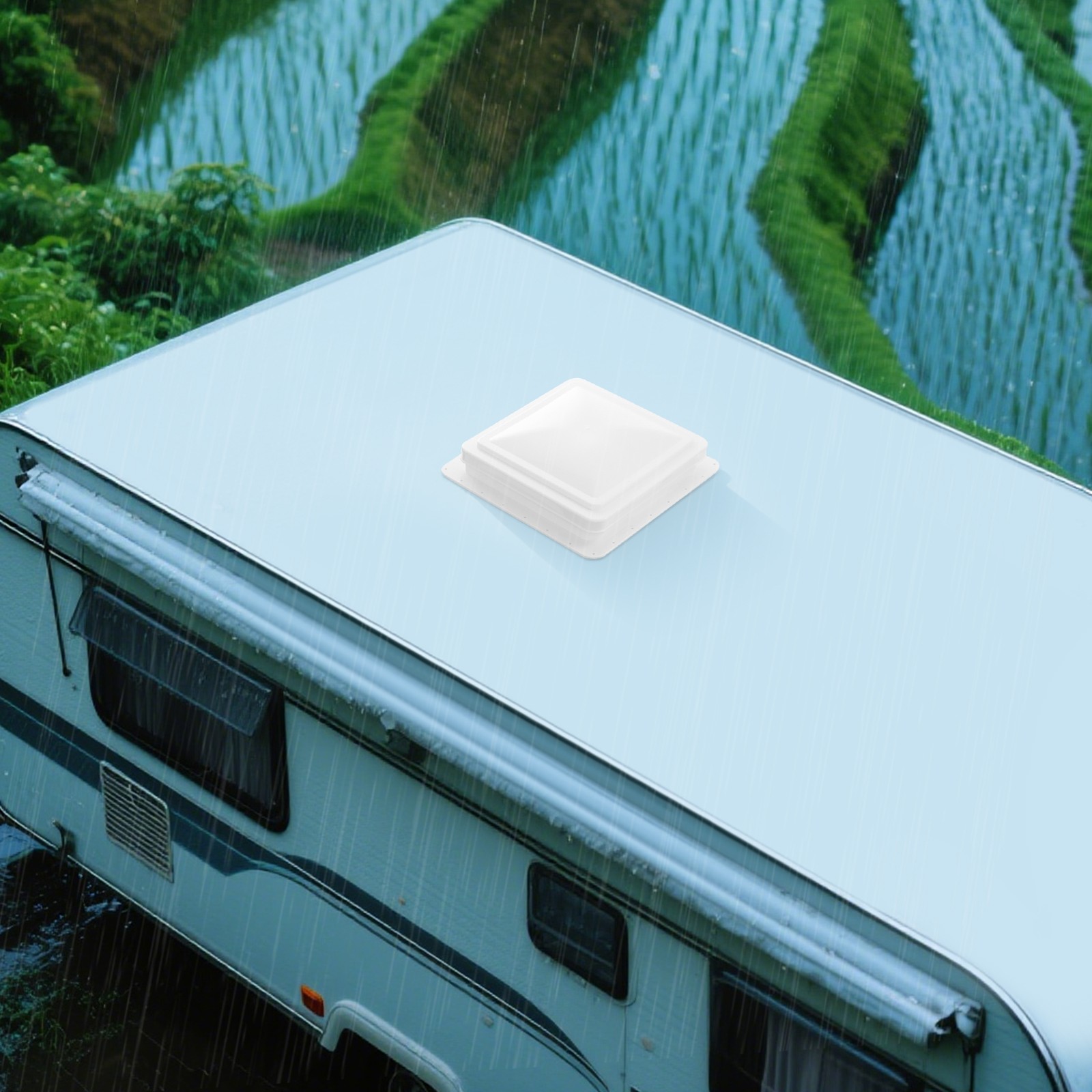 Dachluke 14x14 Zoll Für Wohnmobil/van, Pc-material, Mit Ventilator, Lüftung, Universelle Passform