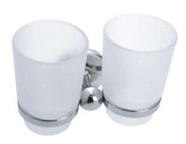 Novaservis - Metalia 1 - Doppelhalter mit Bechern, chrom/glas 6157,0
