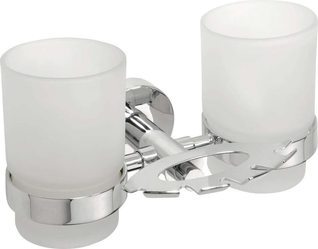 Bemeta - Sapho X-Round - Becher mit Doppel-Halter, Glas / verchromt XR900