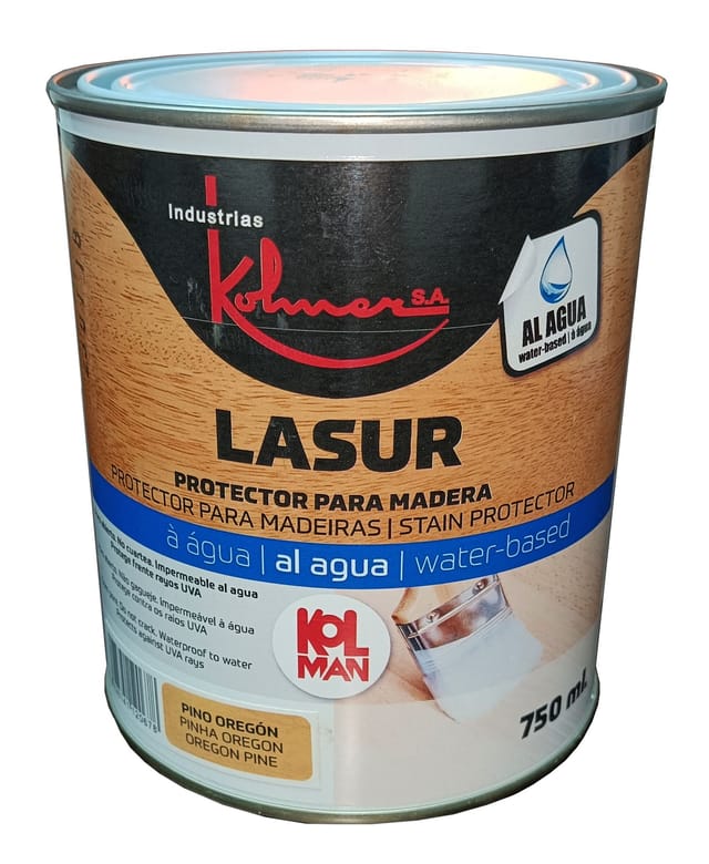 Lasur KOLMAN seidenmatter Walnuss-Holzschutz auf Wasserbasis 750 ml