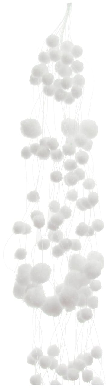 Kaemingk Schneeballgirlande weiß 78 cm Deko Weihnachten