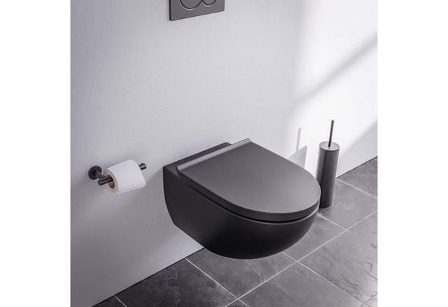 Wand-WC Bernstein E-9030 spülrandlos mit Soft-Close-Deckel Schwarz matt