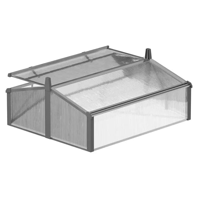 Juwel Doppel Frühbeet Gewächshaus Easy Fix + Fensterfixierung, 120x100x40/30 cm