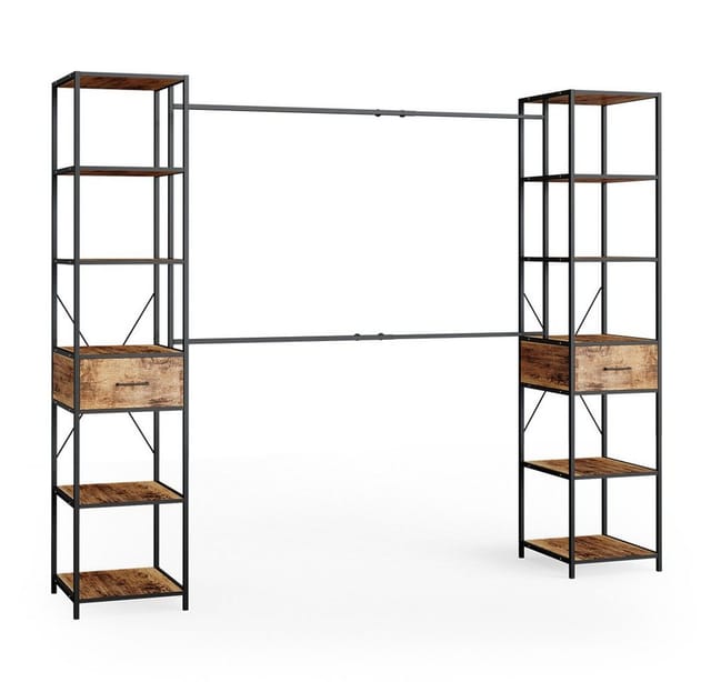 Kleiderschrank Fyrk, Eiche rustikal, 180 x 187 cm Vicco