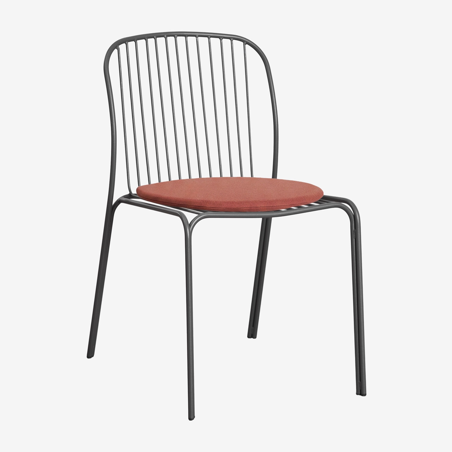 Sklum 4er-set Gartenstühle Aus Stahl Anerina Grau Graphit