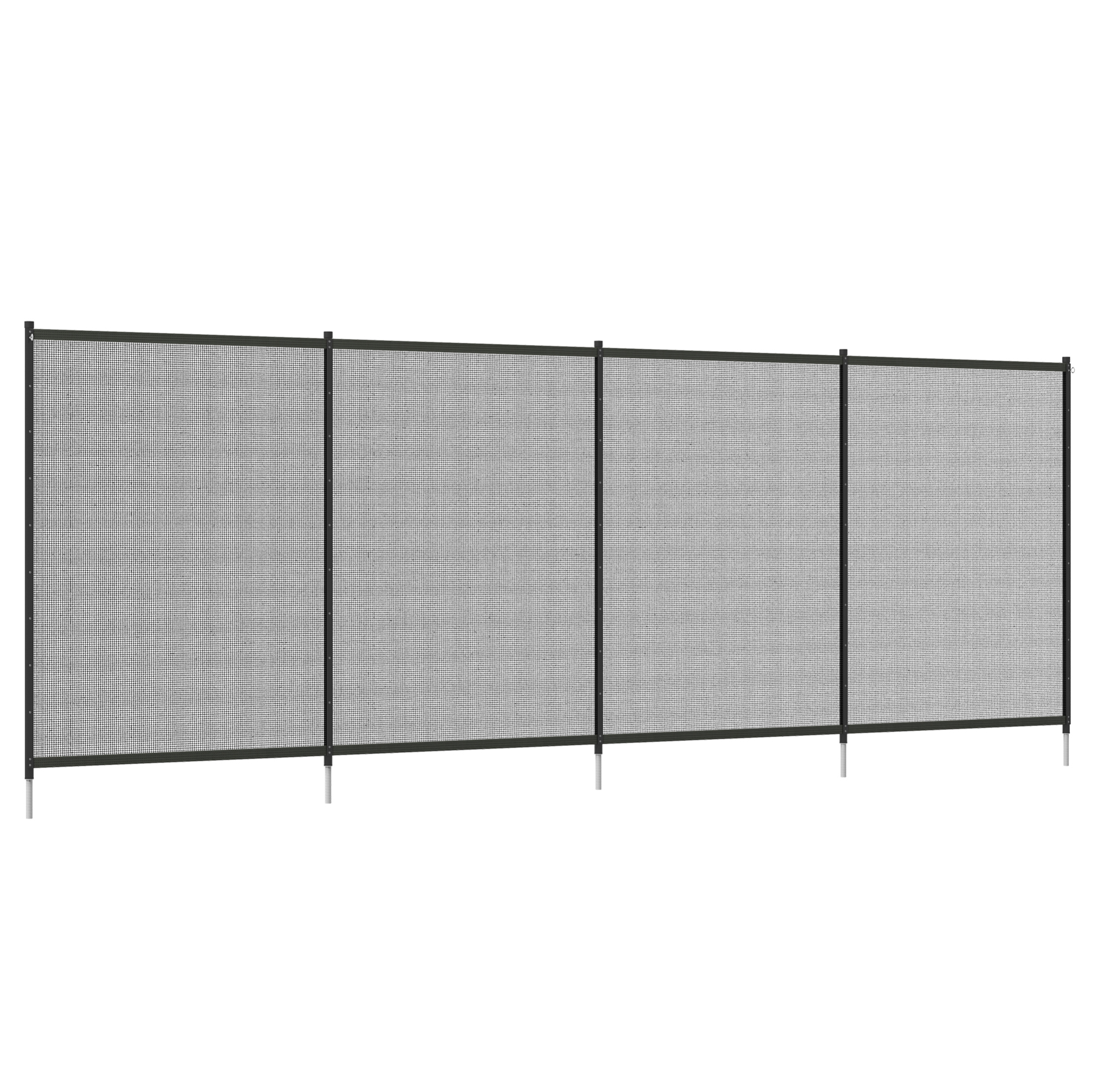 Poolzaun 365 X 126 Cm, 4-teilig, Aus Schwarzem Aluminium