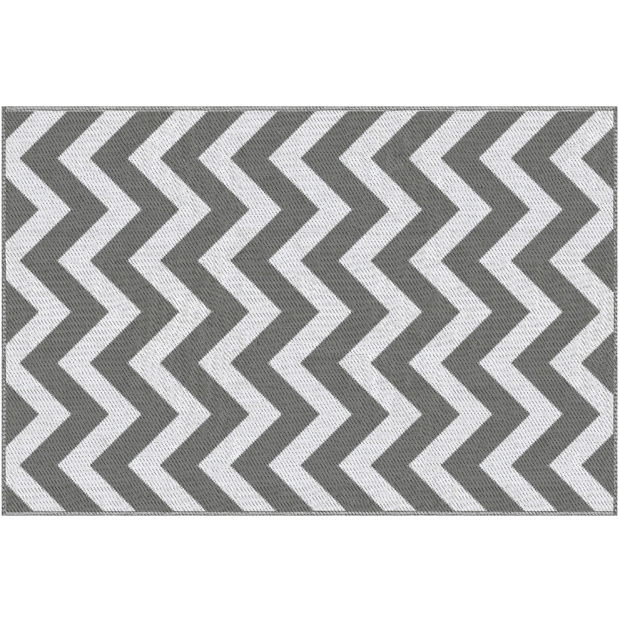 Wasserdichter Outdoor-teppich Aus Polypropylen 121 X 182 Cm Hellgrau/weiß Für Balkon
