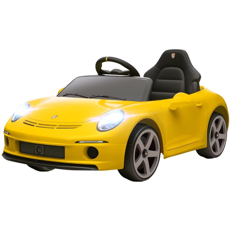 Lizenziertes Ruf Gt Kinder-elektroauto Mit Elternfernbedienung Und Usb-musikfunktion, 12 V, Doppelmotor, 108 × 65,5 × 47 Cm, Gelb