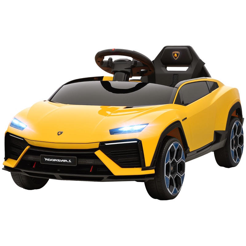 Kinder-elektroauto, Offiziell Lizenzierter Lamborghini 12-v-sportwagen Mit 2,4-ghz-fernbedienung Und Federung, Kunststoff, Gelb