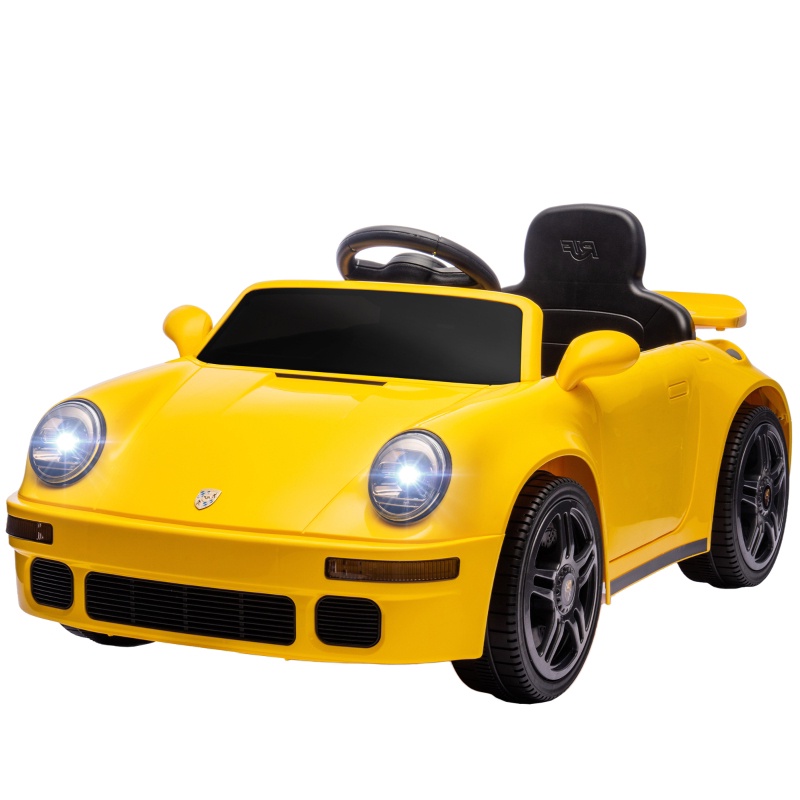 Kinder-elektroauto, 12-v-rennwagen Mit Elternfernbedienung Und Offizieller Ruf-ctr-lizenz, Für Kinder Von 3–6 Jahren, Gelb