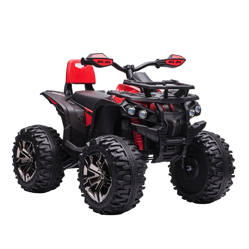 Elektro-kinderquad, Atv-freizeitfahrzeug 3–8 Km/h Mit Led-scheinwerfer Und Usb-musikfunktion, Für 3–5 Jahre, Robuster Kunststoff, 100 × 65 × 73 Cm, Rot