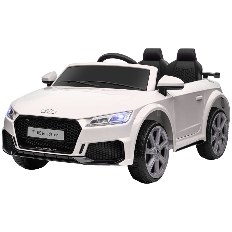 Kinder-elektroauto 12 V Im Audi-stil, Mit 2,4-ghz-fernbedienung, Musik Und Led, Spielzeugfahrzeug Für 3–5 Jahre, Kunststoff, 102 × 60 × 44 Cm, Weiß