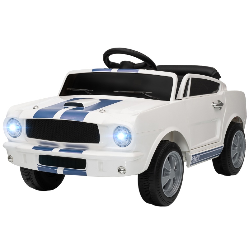 Kinder-elektroauto, Lizenziertes 12-v-sportfahrzeug Mit 2,4-ghz-fernbedienung, 2 Motoren, Musik Und Led, 97 × 51,5 × 46,5 Cm, Weiß