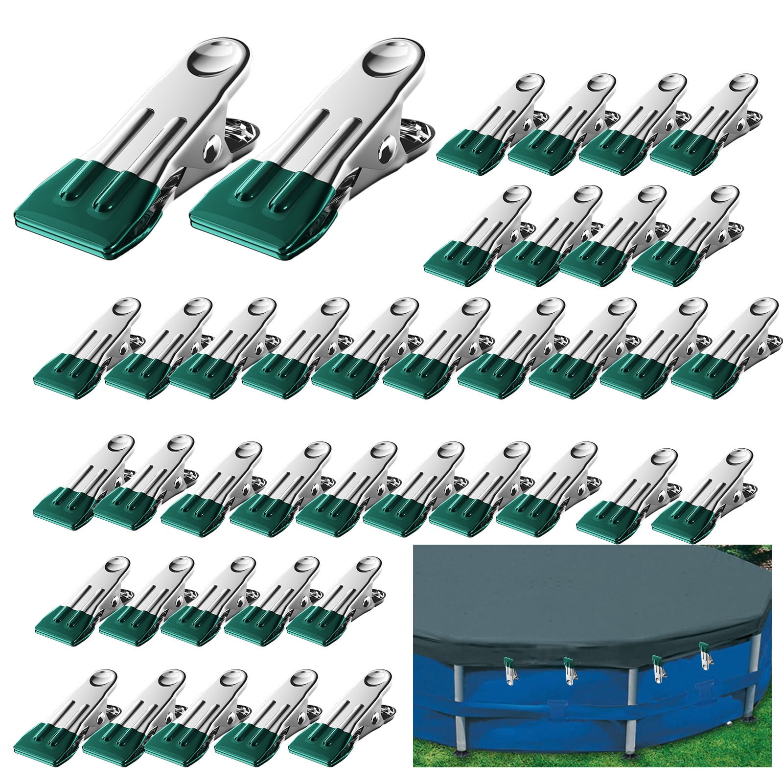 Poolabdeckungsclips, 40er-pack, Geschikt Voor Ground Pool Cover, Multifunktionale Handtuch- Und Wasserdichte Clips, Robust Und Wasserdicht, Poolzubehör
