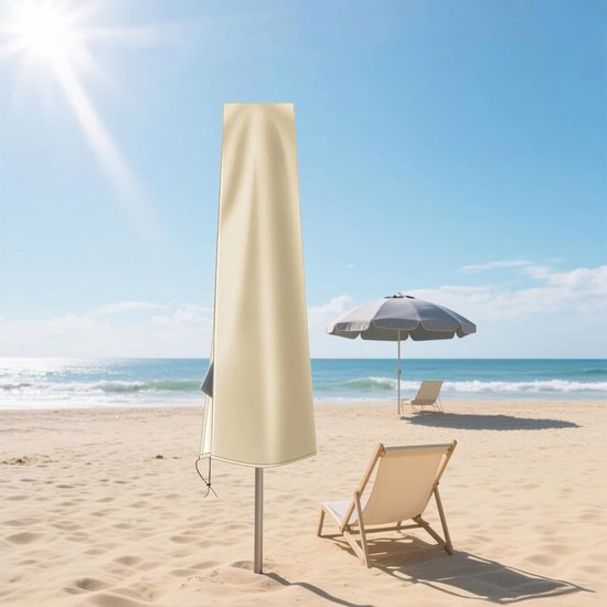 Wasserdichte Sonnenschirmhülle, 420d Oxford-gewebe, Uv- Und Reißfest, 200 X 55/60 Cm, Beige/hellbraun.