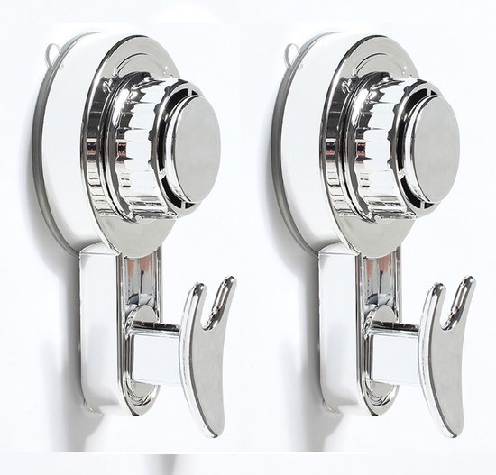 2-teiliger Saugnapfhaken, Robust, Für Bad, Toilette Und Küche – Silber