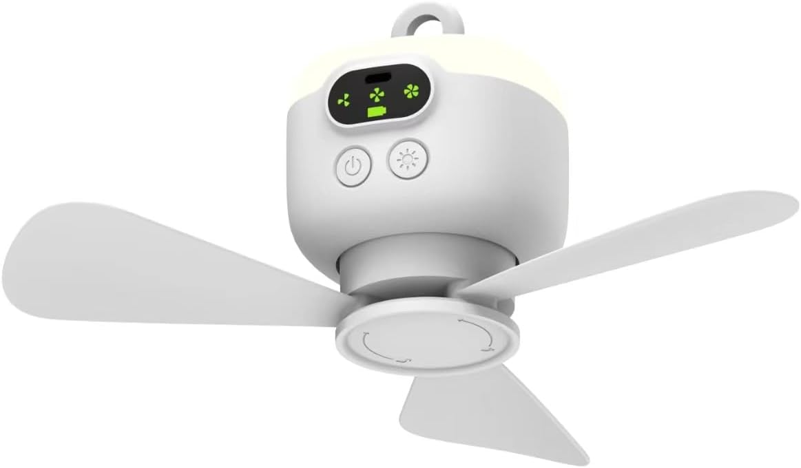 Tragbarer Campingventilator Mit Timerfunktion Und Automatischer Abschaltung, Für Camper Und Veranda, Abnehmbare Ventilatorflügel, Geeignet Für Zeltüberdachungen.