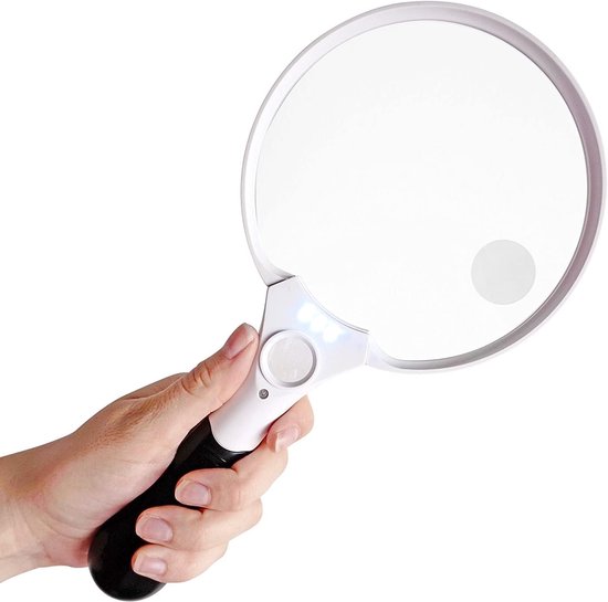 Xxl Dimmbare Leselupenlampe Mit 3 Leds (2x 4x 25x Vergrößerung) Für Senioren