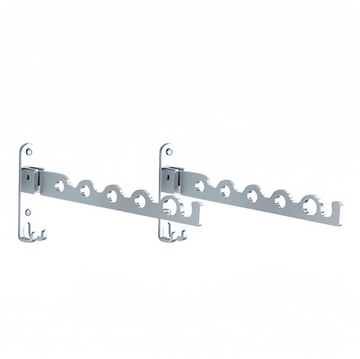 2er-pack Wandkleiderständer - Klappbare Kleiderstangen - Wäscheständer - Schlafzimmer - & Waschküchen (silber)