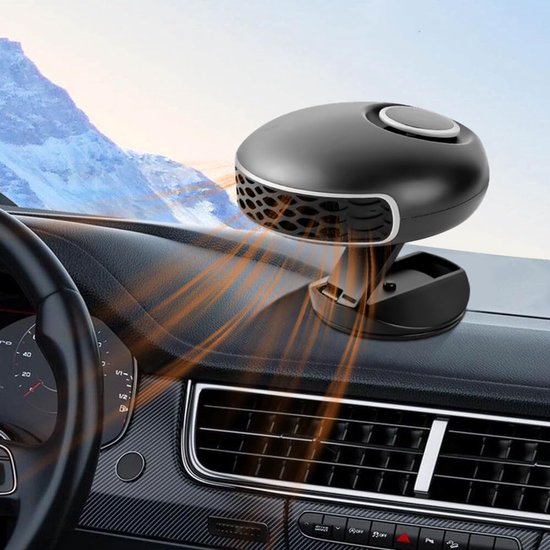 Tragbarer Autolüfter Mit Heizung, 12 V, 150 W, Zigarettenanzünderanschluss, 2-in-1-funktion: Entfroster, Heizung, Kühlung, Windschutzscheibenventilator, 360° Drehbarer Sockel