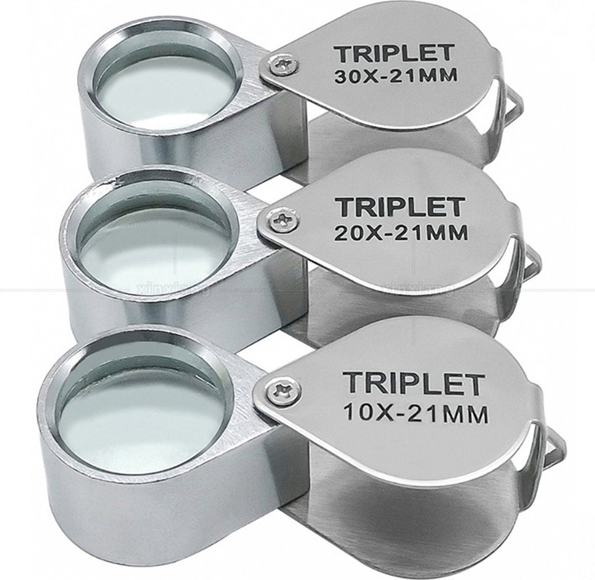 Teile – Juwelierlupe – Diamantlupe – Taschenformat – Vergrößerung 30x + 20x + 10x – 60 X 25 X 18 Mm – Silber – Metall