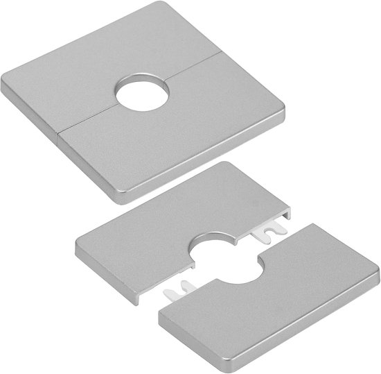 Abs-wandplatte – 22 Mm Selbstklebend – Geteilter Flansch – 86 X 86 Mm – Für Rohre Und Kabel – Einfache Montage – 2er-pack – Silber – Universell Einsetzbar